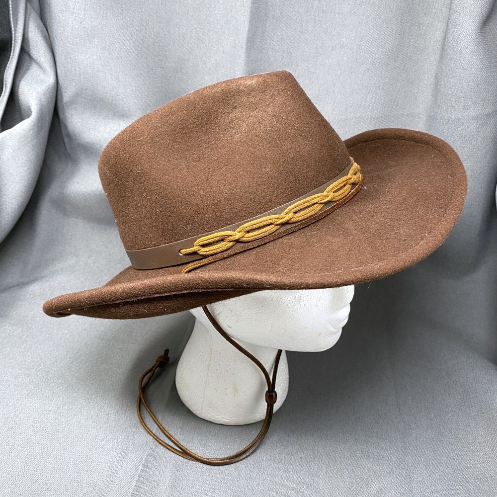 Rodeo King Brown USA Cowboy Hat Chin Strap Mens Large Western Country Style